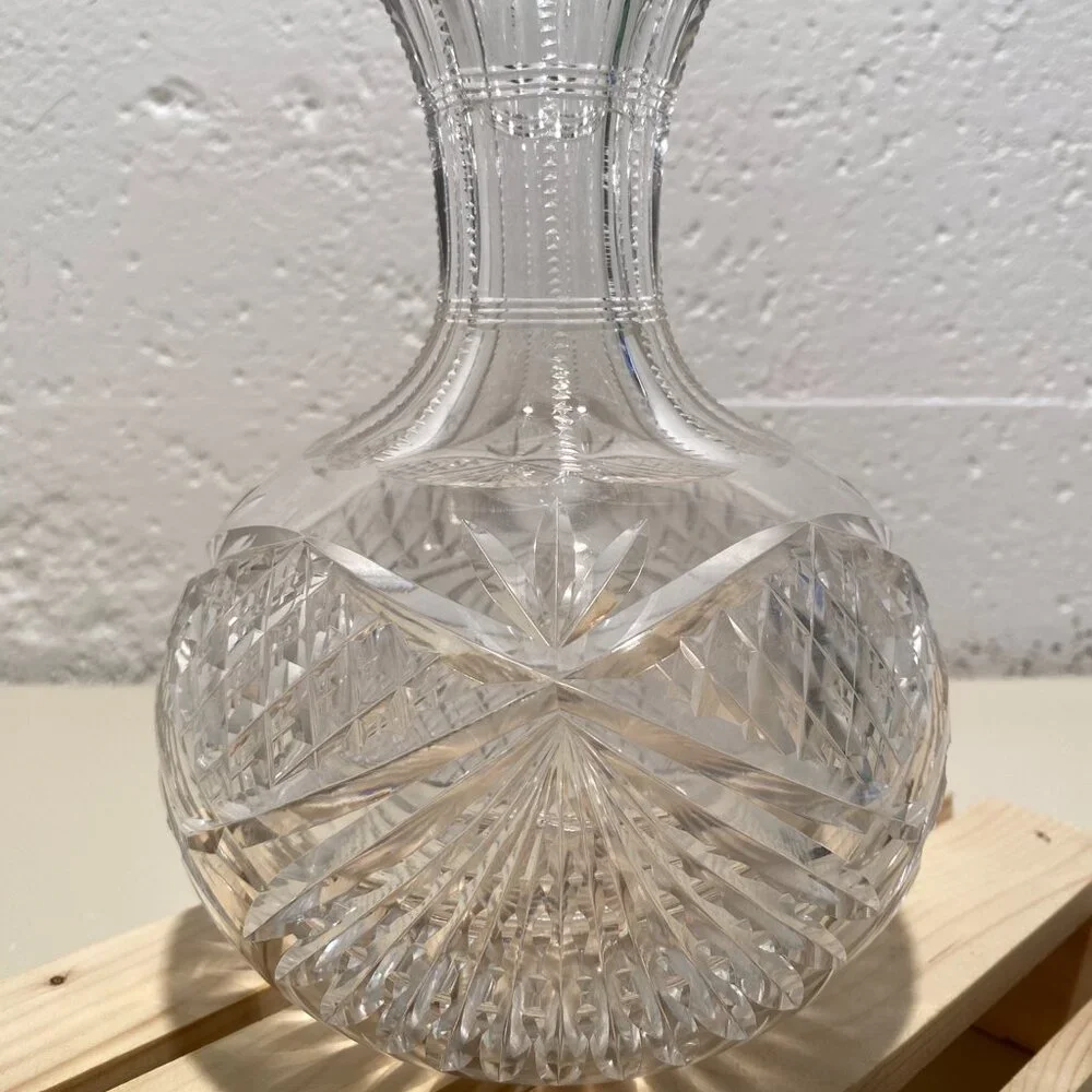 Antique American Rock Crystal Brilliant Cut Glass Vase - Picture 3 of 9